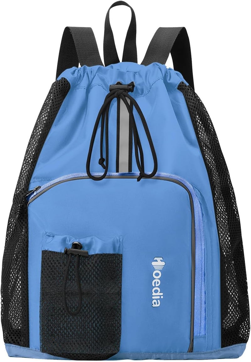 Hoedia Mesh Swim Bag Drawstring Backpack Beach Backpack for Swimming, Pool, Gym, and Workout Gear - Image 1